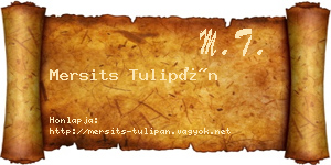 Mersits Tulipán névjegykártya